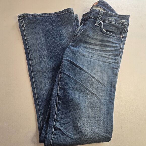 Seven7 Jeans Women's 29 Blue Medium Wash Straight Slight Distressed - Picture 8 of 16